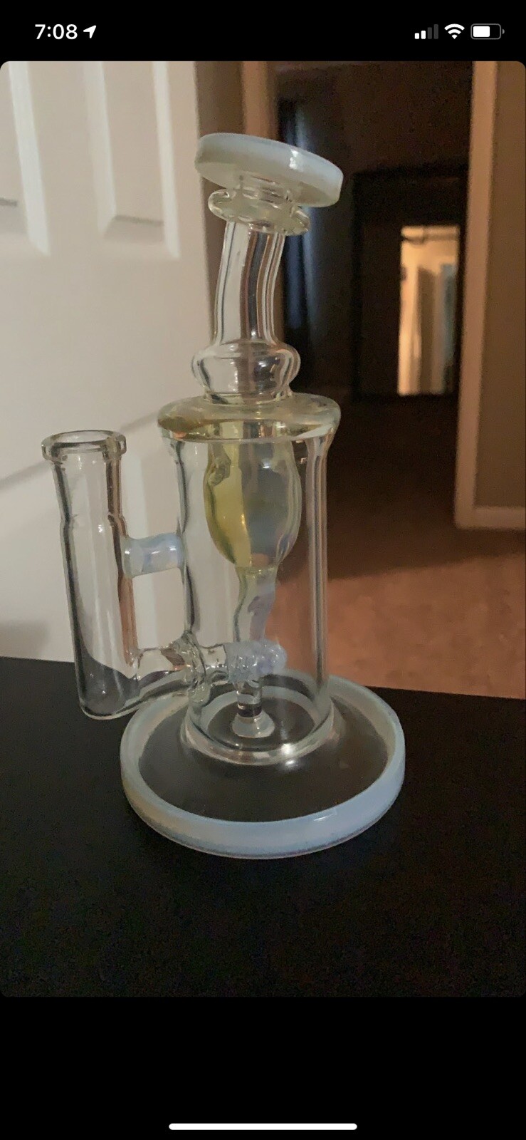 14 Mm Fumed Glass Inclycler Water Pipe For Tobacco Use Only Made By Fluid Glass