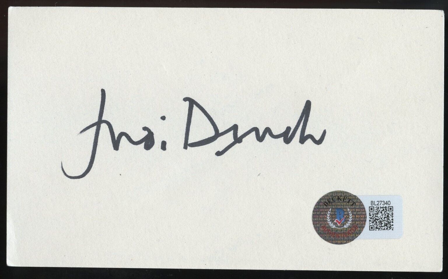 Judi Dench signed autograph 3x5 card Actress Shakespeare in Love BAS Stickered