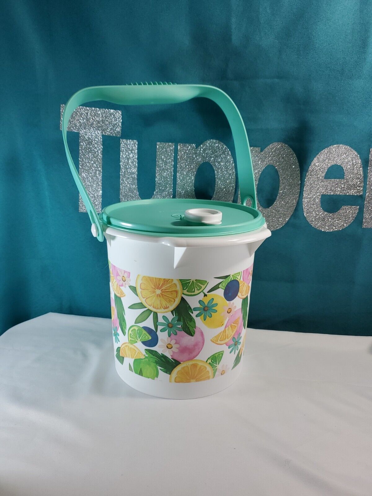 Tupperware Round Bucket Jug Container 5L / 1.3gal Fruits & Citrus Sale jug