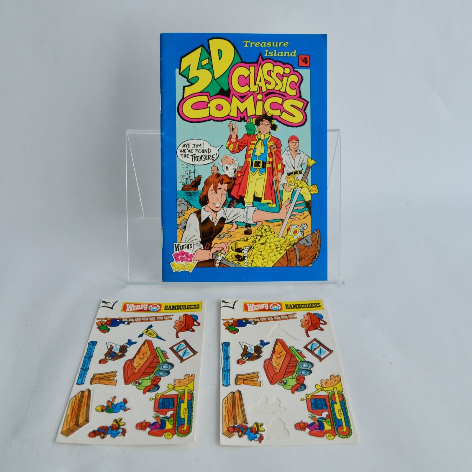 Lot Vintage Wendy\'s Restaurant Items 3D Classic Comics & Kids Meal Stickers Lot Vintage Wendy\'s Restaurant Items 3D Classic Comics & Kids Meal Stickers