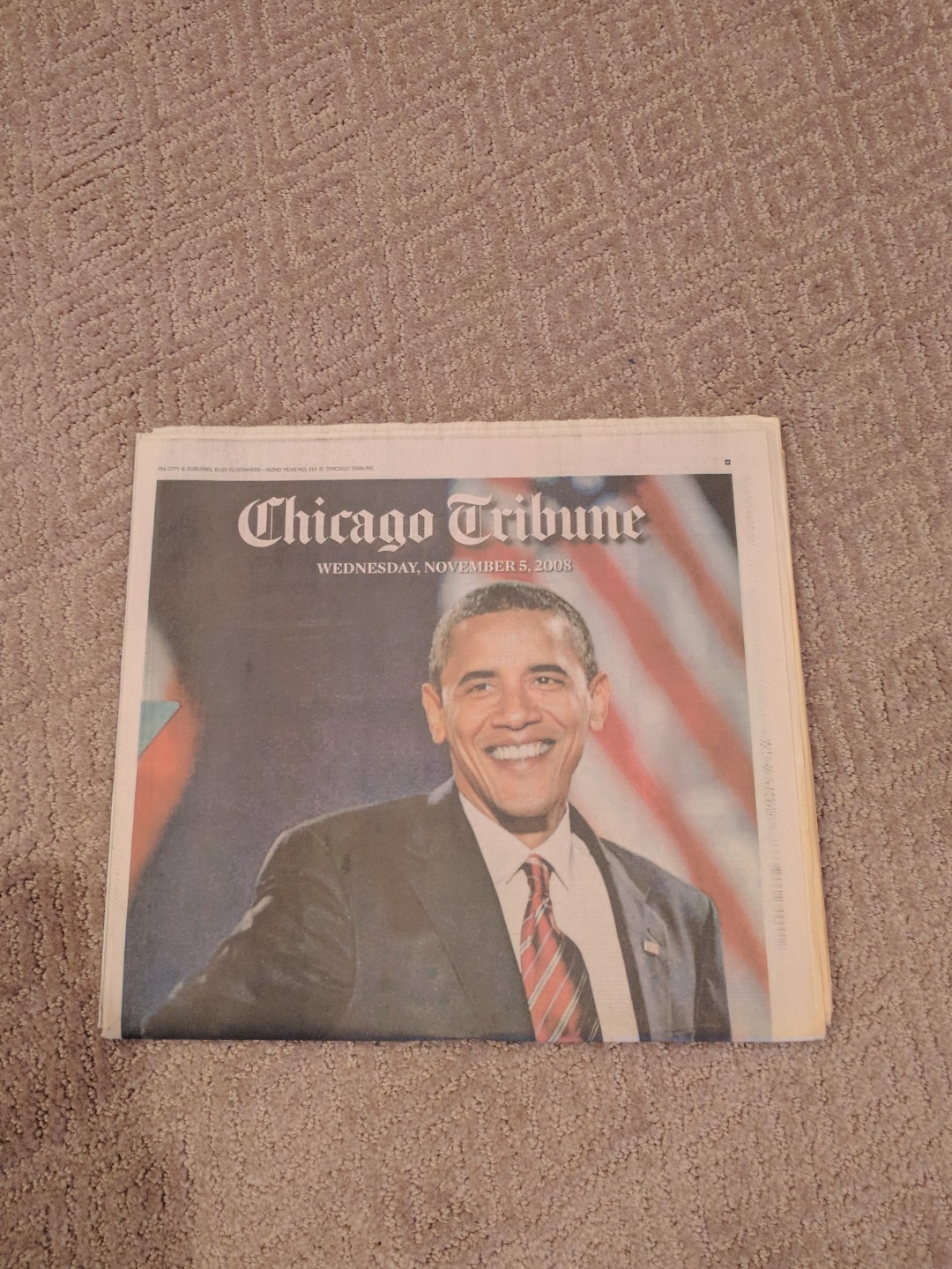 Barack Obama Chicago Tribune Inaguration Newspaper November 5 2008 Election Barack Obama Chicago Tribune Inaguration Newspaper November 5 2008 Election