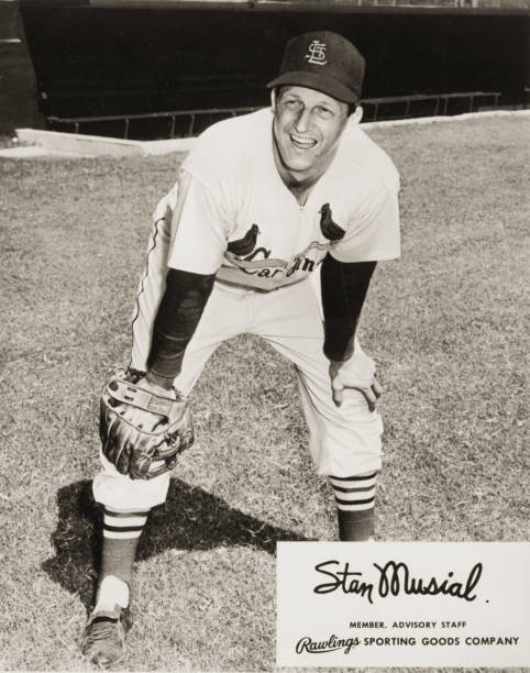 Stan Musial promotes Rawlings baseball gloves this promotional pho- Old Photo 1