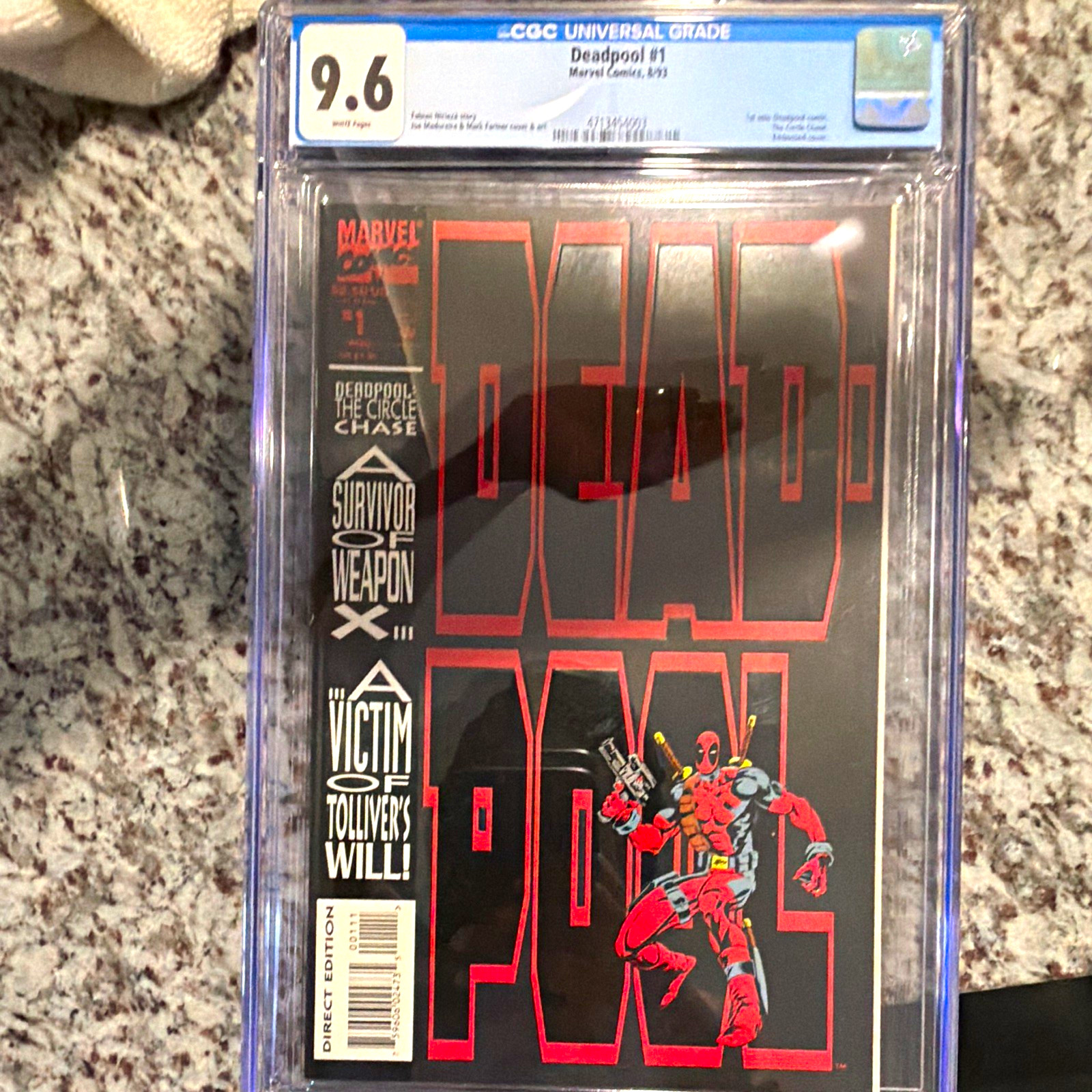 Marvel Deadpool #1 CGC 9.6 1993 The Circle Chase Embossed Cover