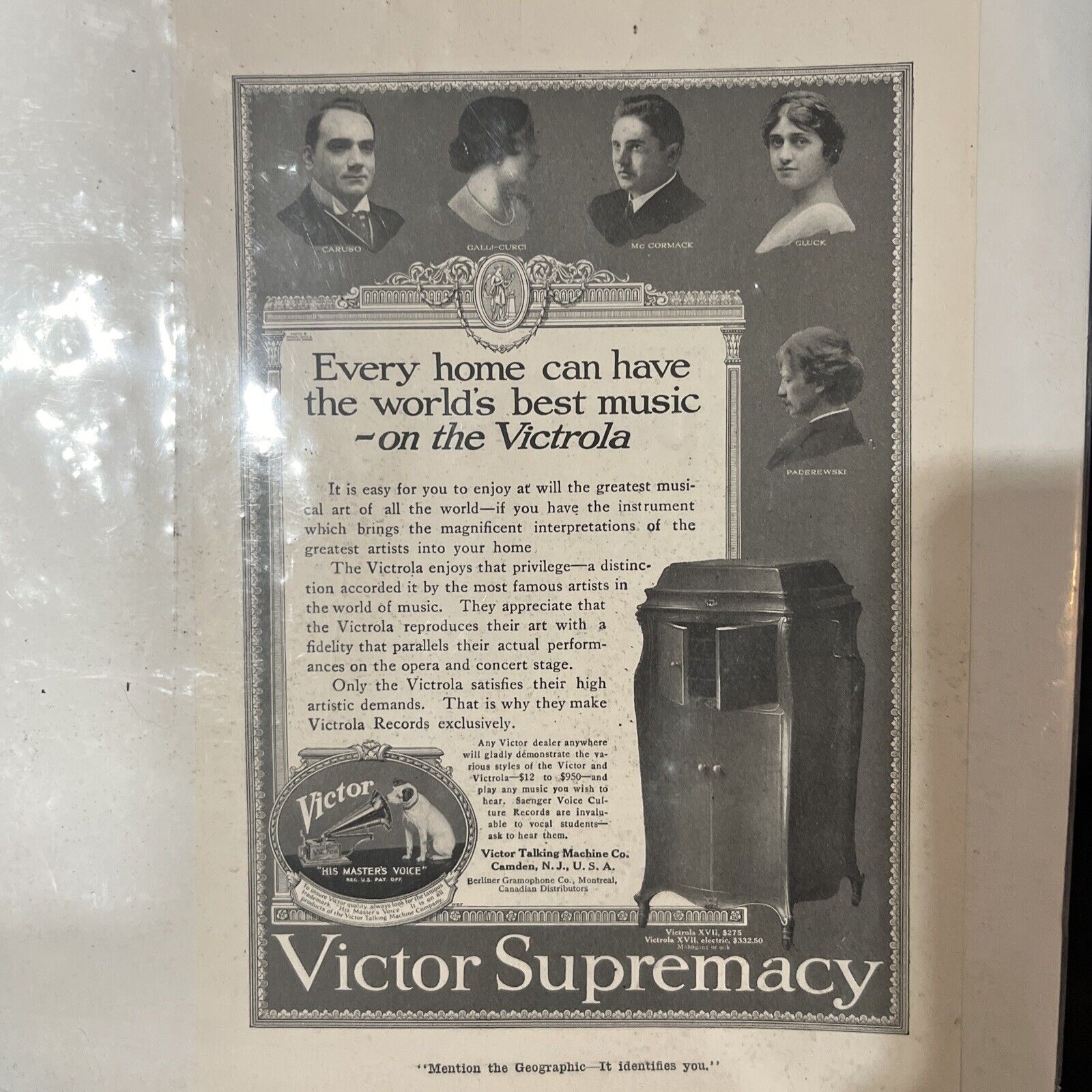 1918 Victor Supremacy Vtg Magazine Print Ad