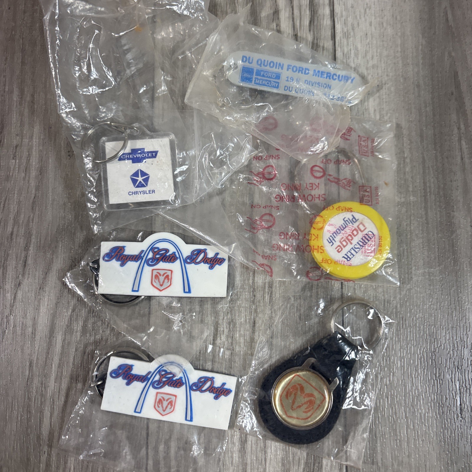 Lot of 6 Vintage Automotive Dealerships Advertising Keychains - NOS (P436E) Lot of 6 Vintage Automotive Dealerships Advertising Keychains - NOS (P436E)