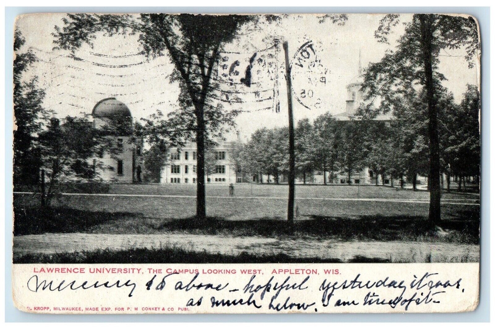 1905 Lawrence University Campus Looking West Appleton Wisconsin Vintage Postcard