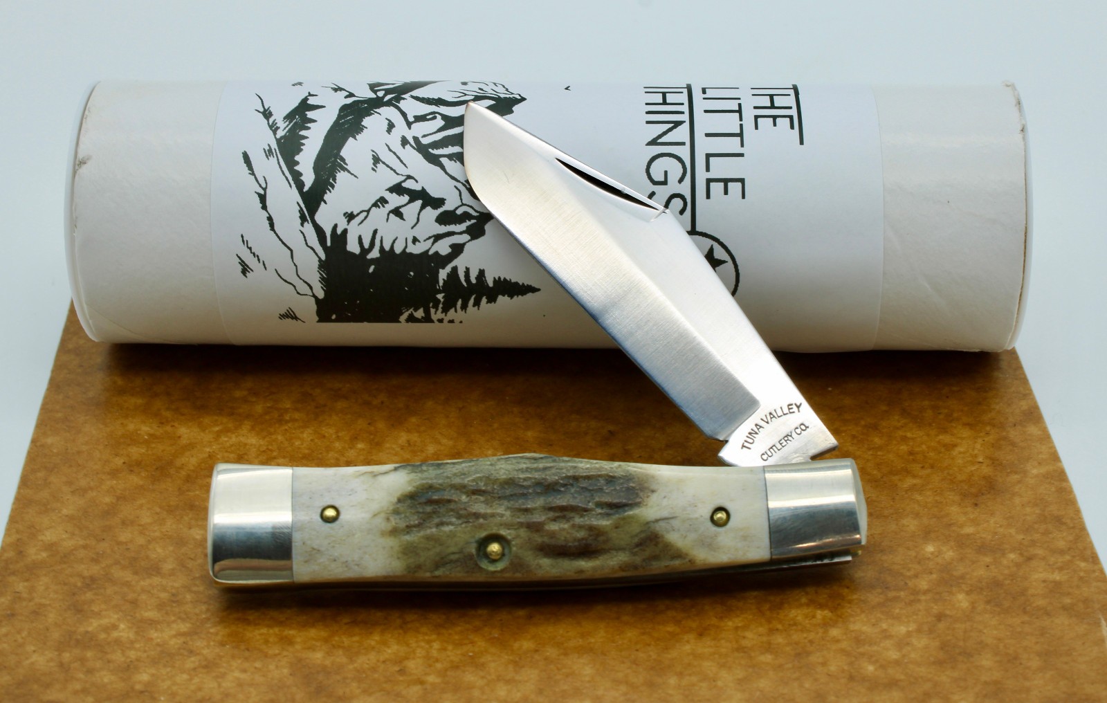 RARE Tuna Valley Cutlery Schatt & Morgan Gunstock STAG RARE 2014 NEVER PRODUCED