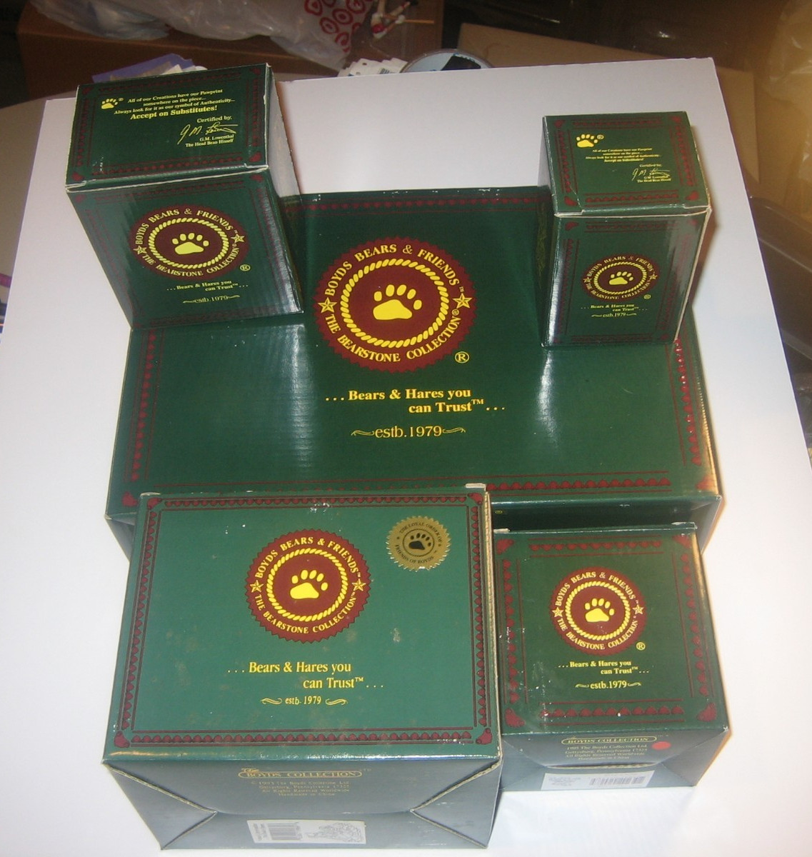 LOT OF 5 BOYDS BEARS BEARSTONE COLLECTION 19964 2450 2428 2426 2427 LOW SHIPPING