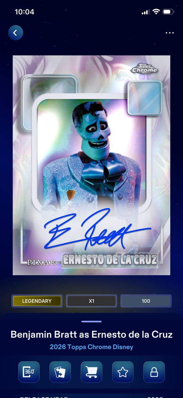 Topps Disney Collect Legendary Chrome Signatures ERNESTO DE LA CRUZ Bratt