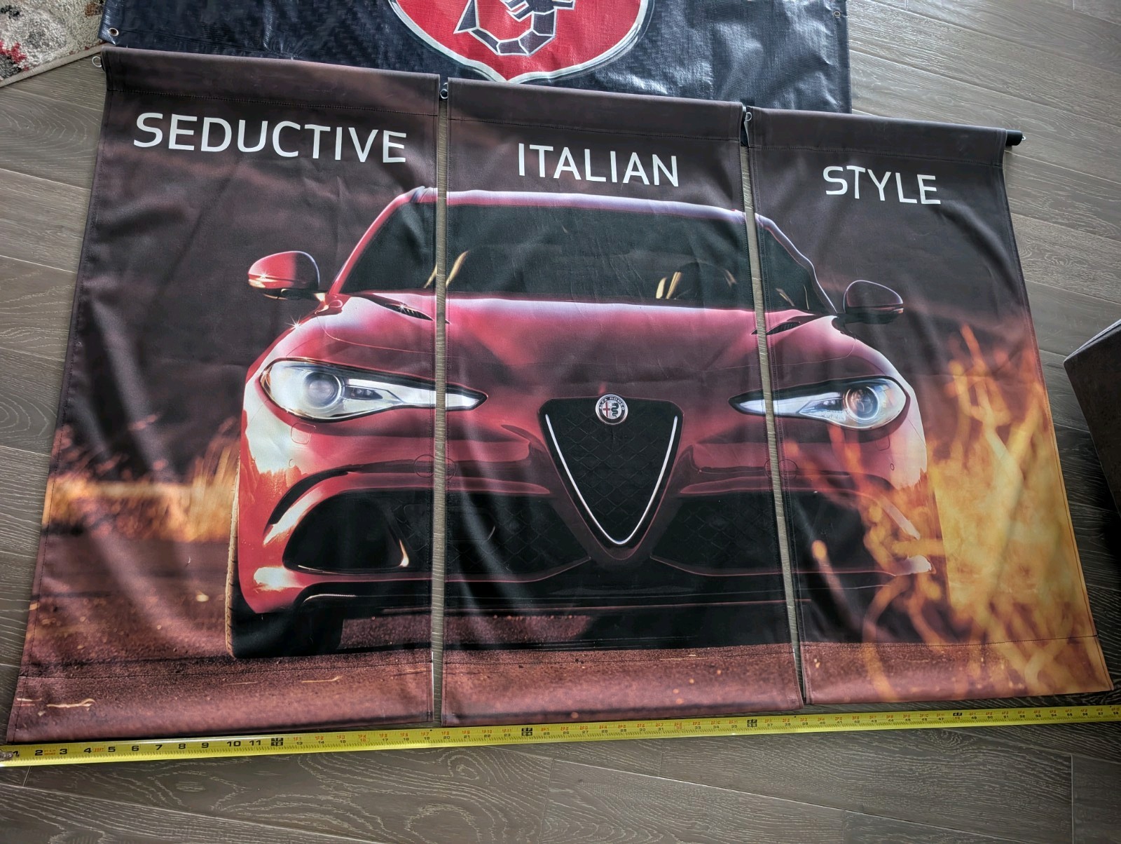 Large Alfa Romeo Giulia Dealer Banner Rare 3 piece - 59×37 excellent condition