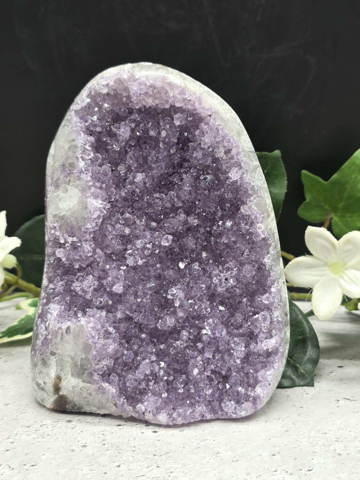 Uruguay Amethyst Geode Crystal Cluster Cut Base Natural 1LB 15.7OZ