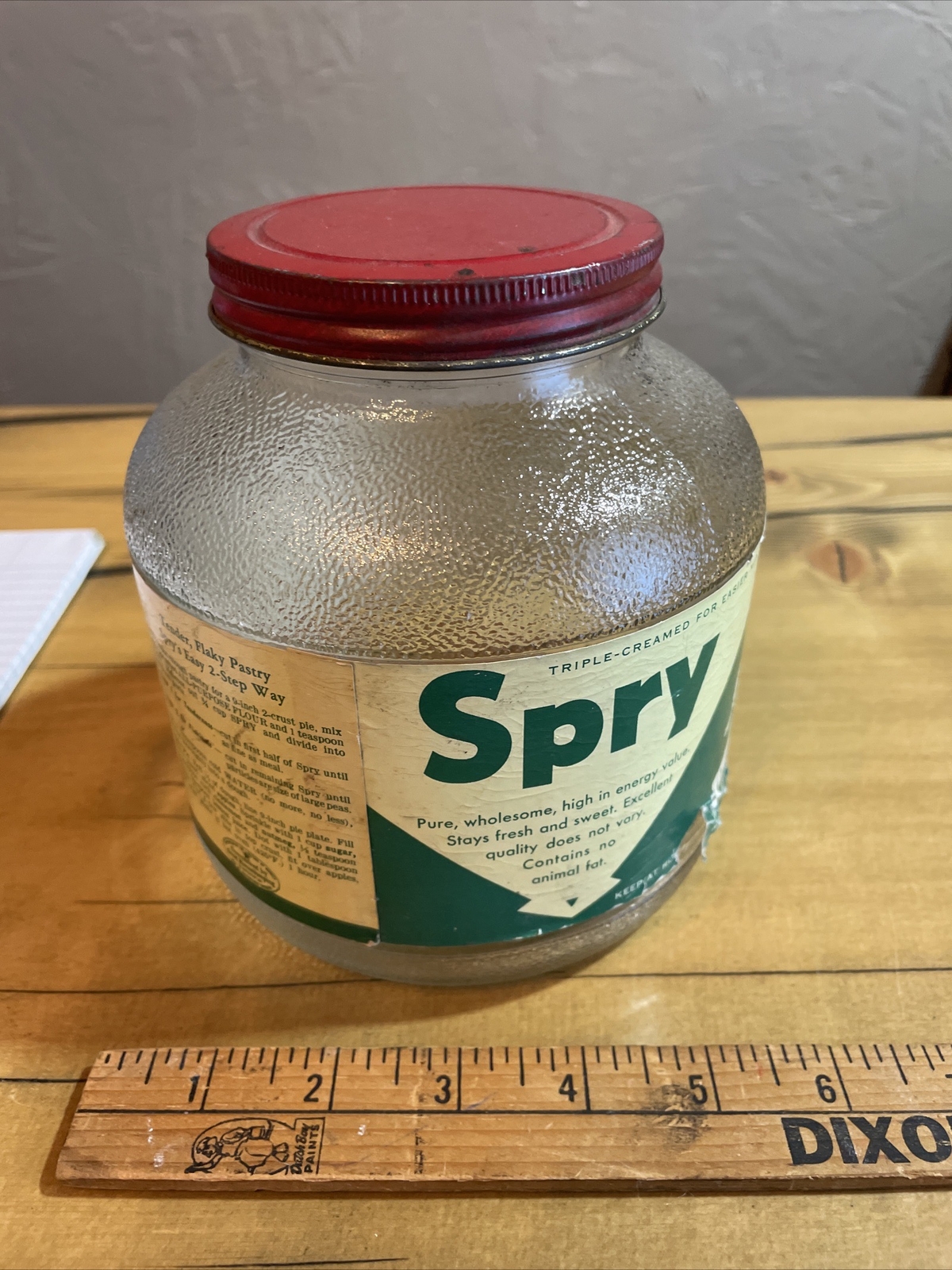 Vintage Spry Shortening Jar