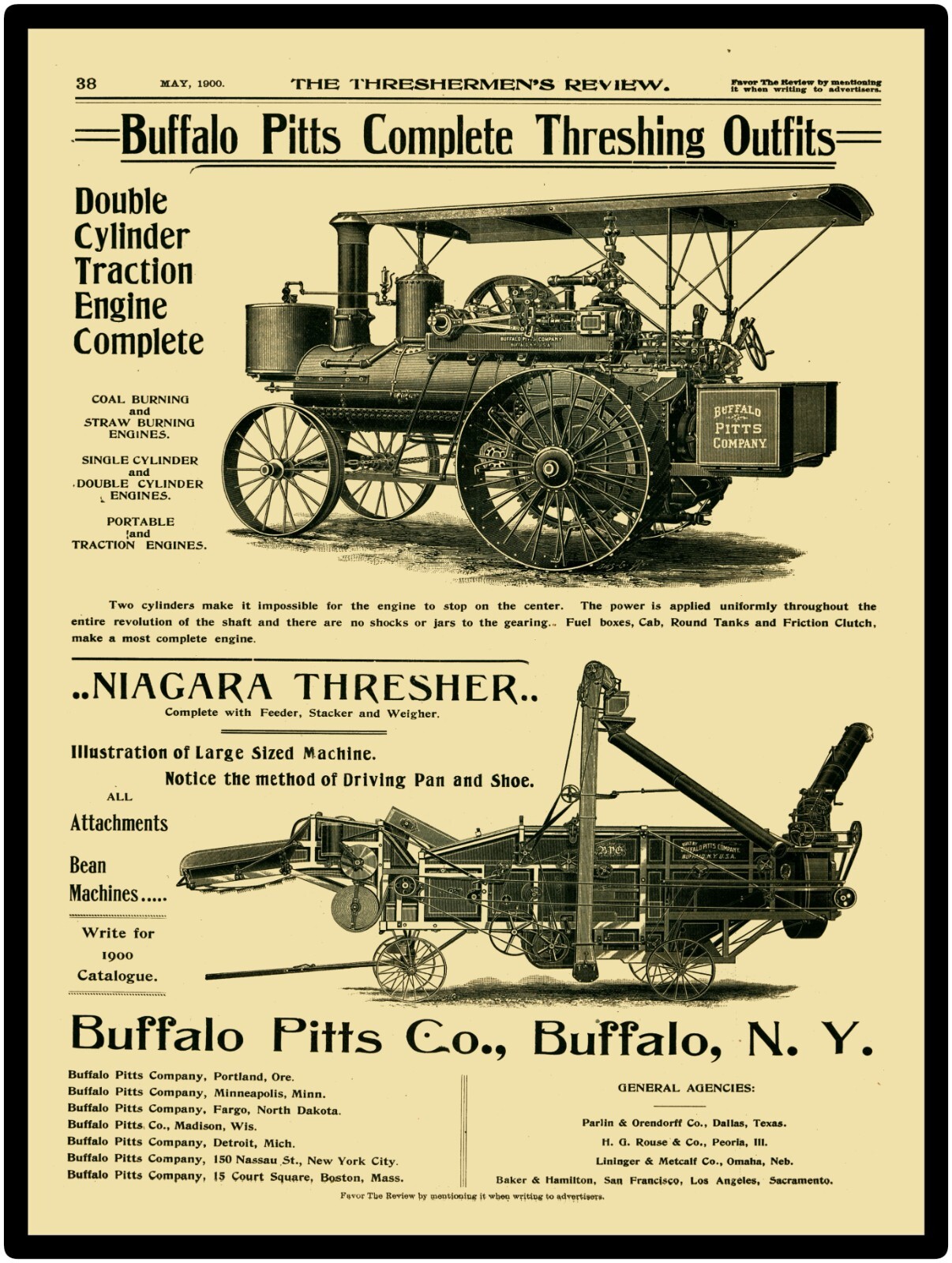 Buffalo Pitts Traction Engine, Buff., New York NEW Sign 24x30\