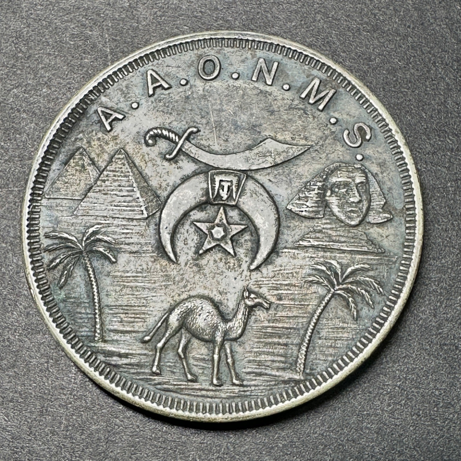 Shriners AAONMS Made A Noble In Temple Coin F.W. Drosten Jewelry Co Vintage