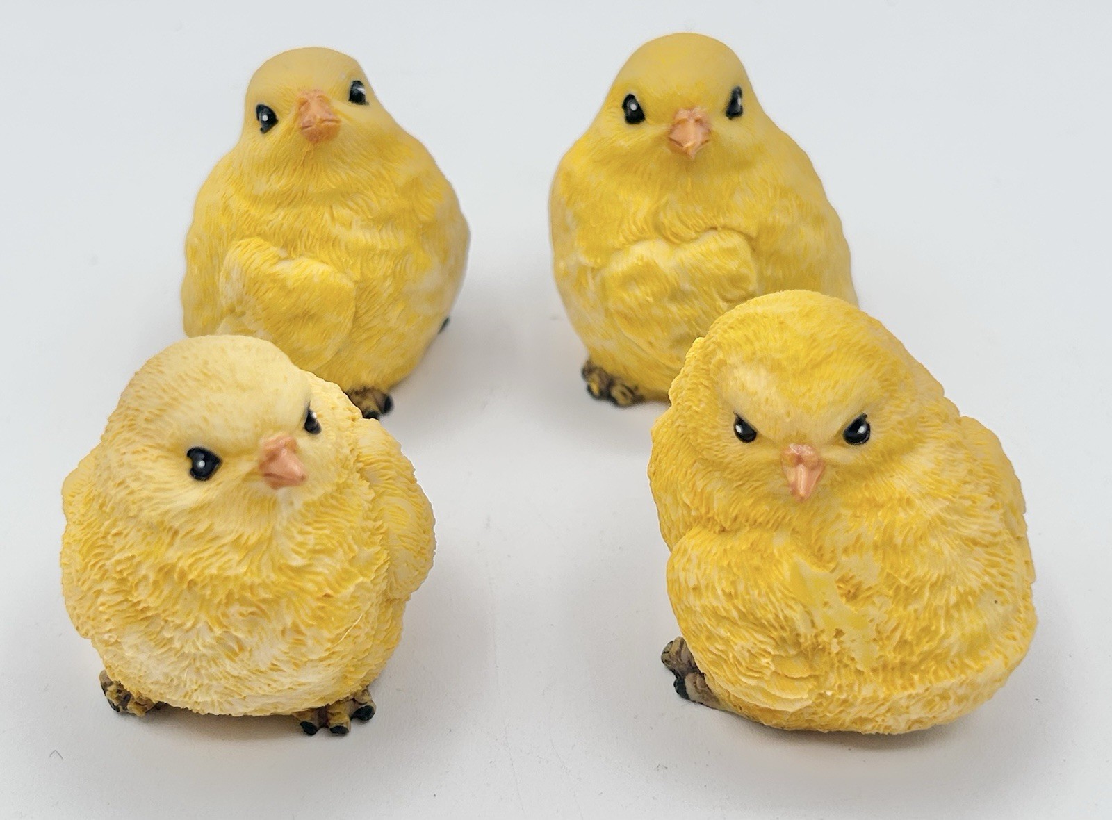 Little Yellow Chick Figurines Resin Yellow Lot of 4