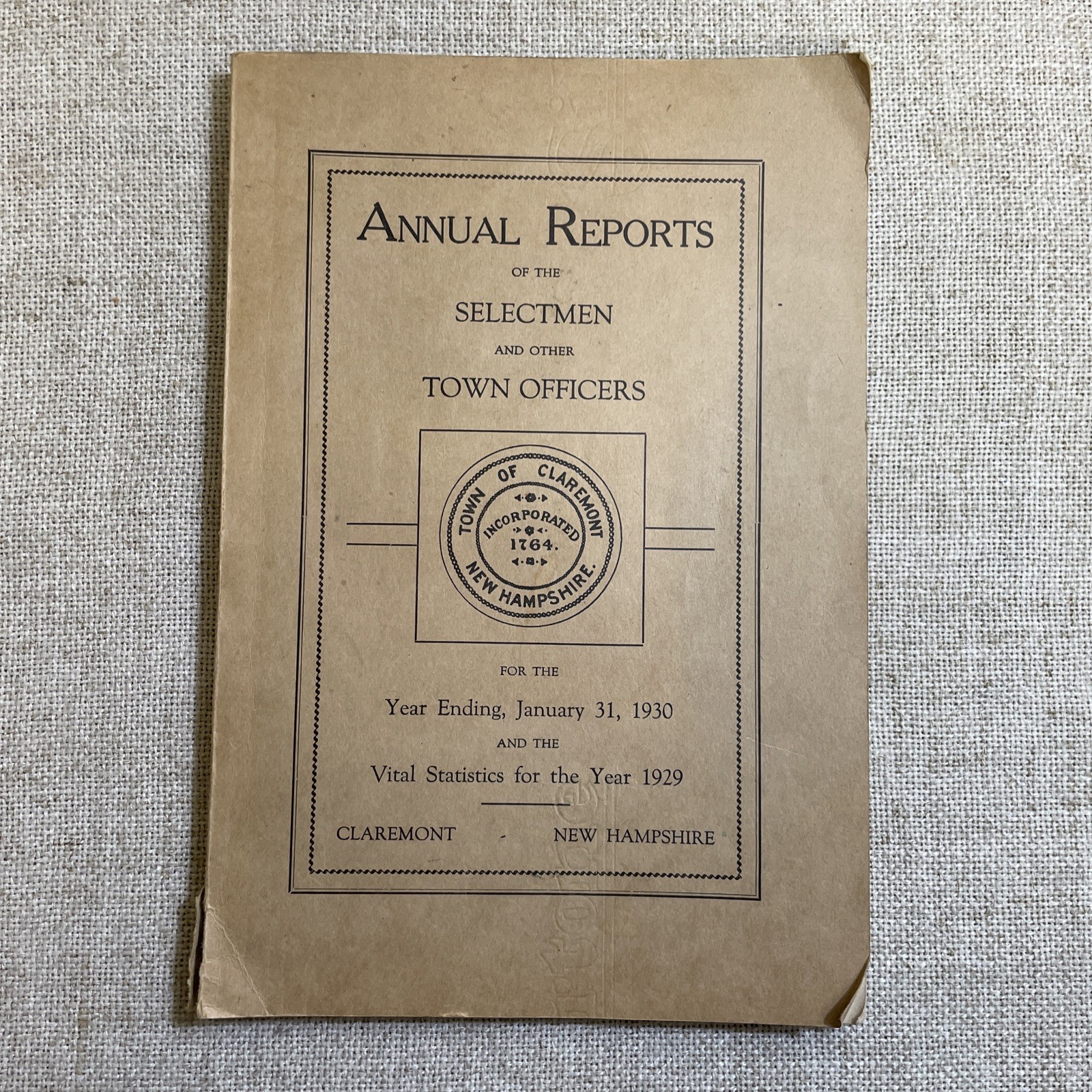 Town Of Claremont New Hampshire NH 1930 Annual Reports