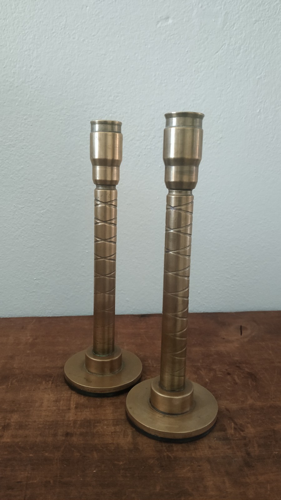 Arts & Crafts Era Bronze & Copper Candlestick Holders Stickley /Jarve Era 5.3LB