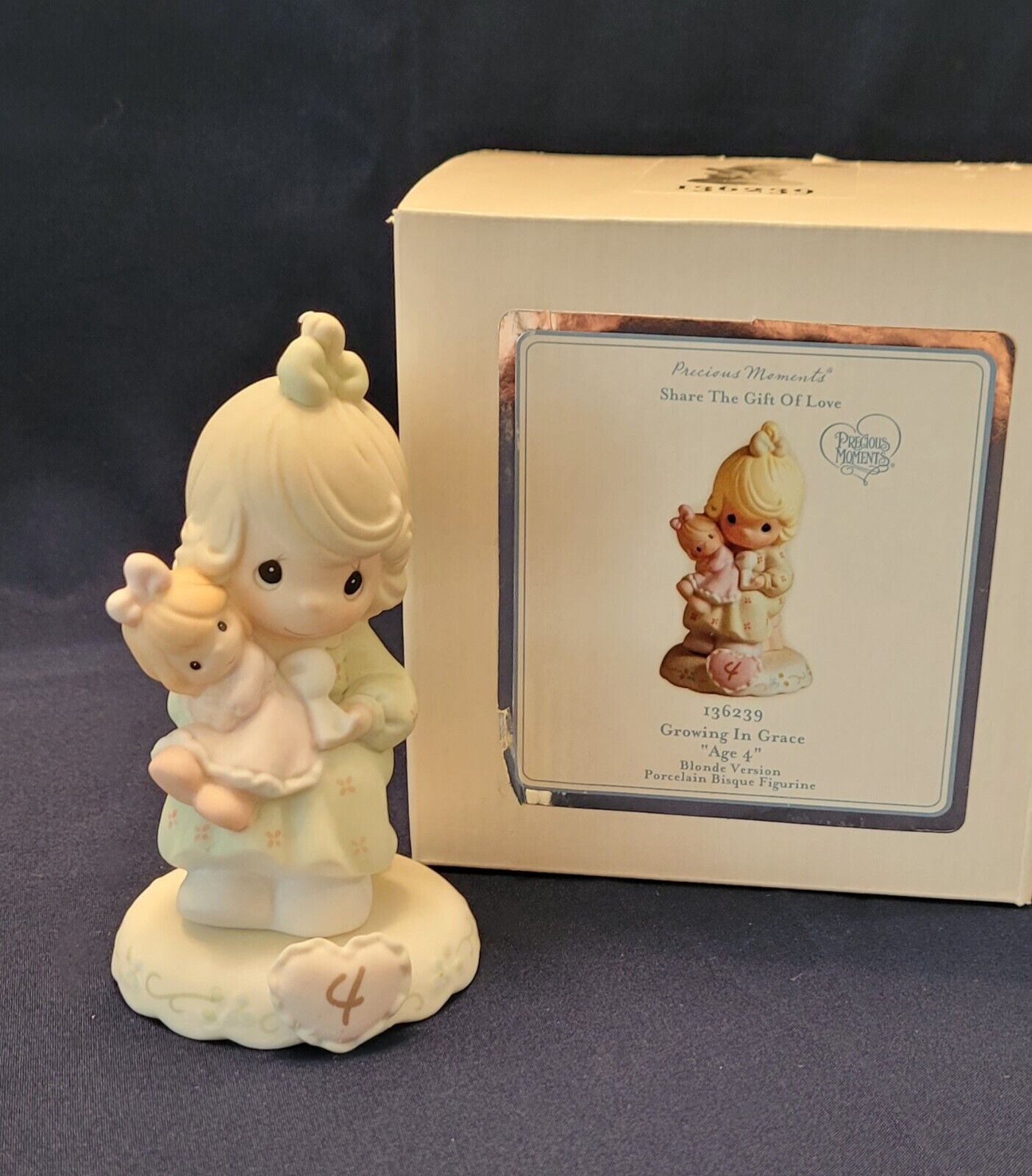 Precious Moments Growing In Grace Blonde Figurine ~ Age 4 ~ 136239