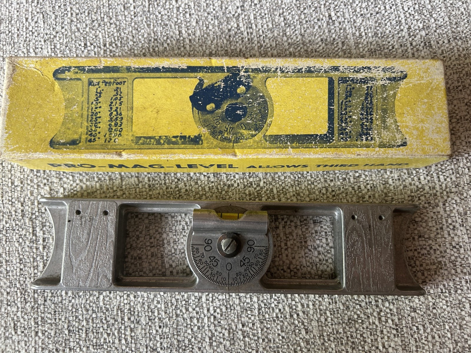 Vintage Pro-Mag- Level CURV-O-MARK Magnetic Inclinometer  With Box-     #1