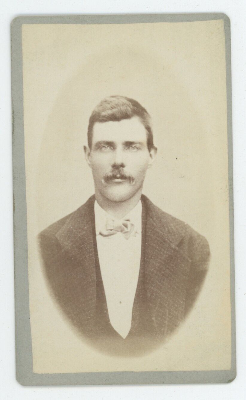 Antique CDV Circa 1870s Handsome Man With Mustache in Suit Price Napa City, CA