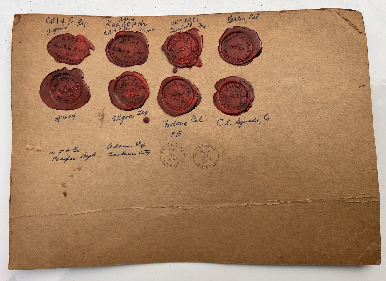 Antique 1800s Wells Fargo Wax Seal Stamps Railroad Railway
