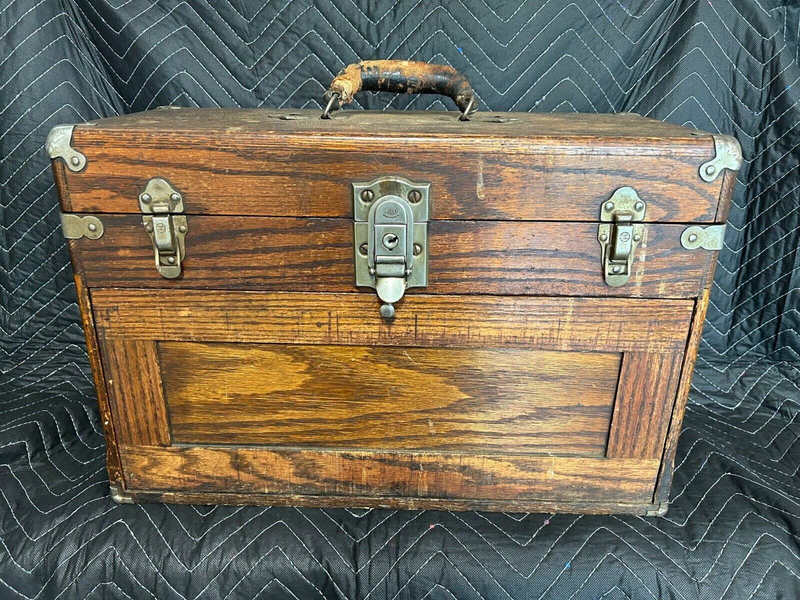 Machinist Toolbox -  Antique-  Oak-   Original Condition