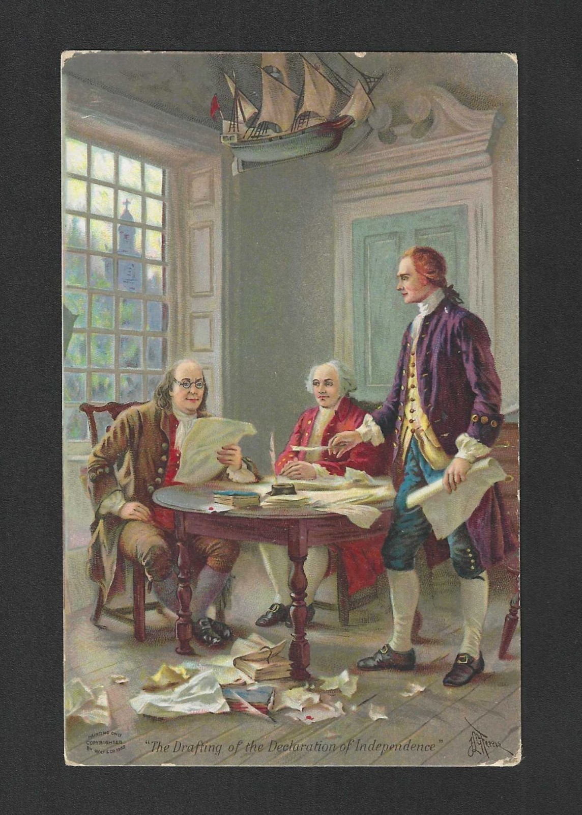 c1909 Dr. Jayne\'s Trade Card - Declaration of Independence - Benjamin Franklin