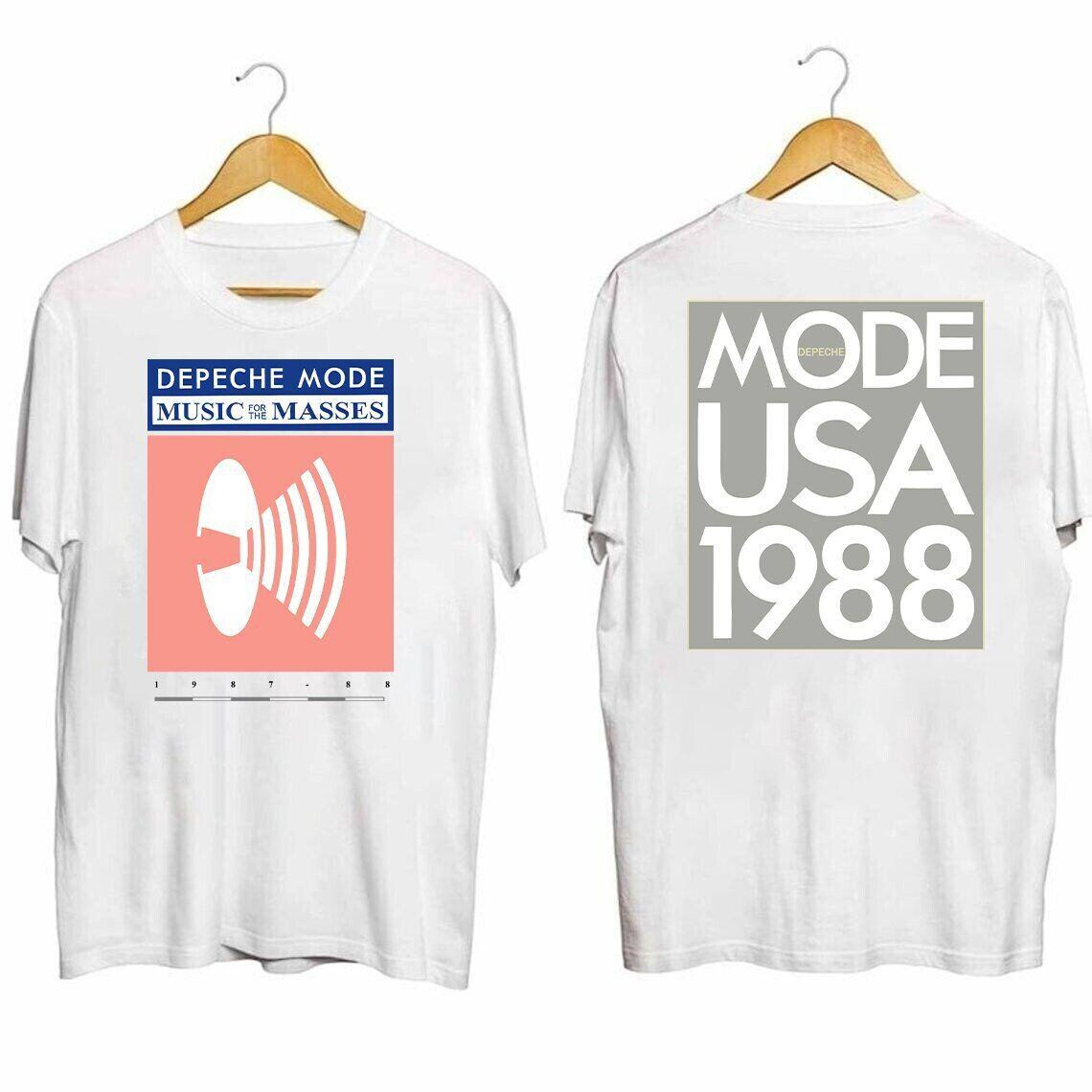 Depeche Mode Music for the Masses Tour Cotton White All Size Shirt 2 Sides CC495