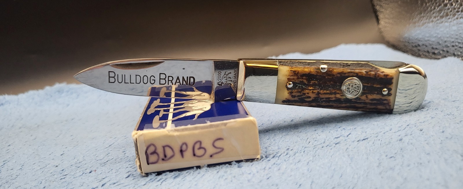 bulldog brand knife 2000,Stag,Lock Back,1 Of 3. bulldog brand knife 2000,Stag,Lock Back,1 Of 3.