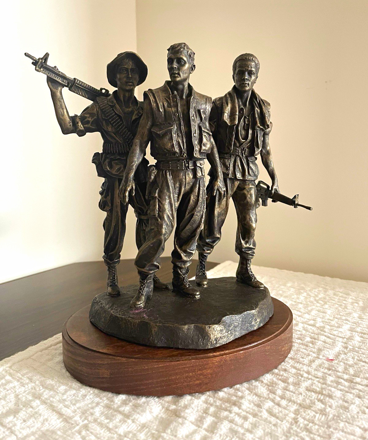 Franklin Mint Frederick Hart 3 Soldiers Vietnam Memorial Sculpture 8.5” Tall
