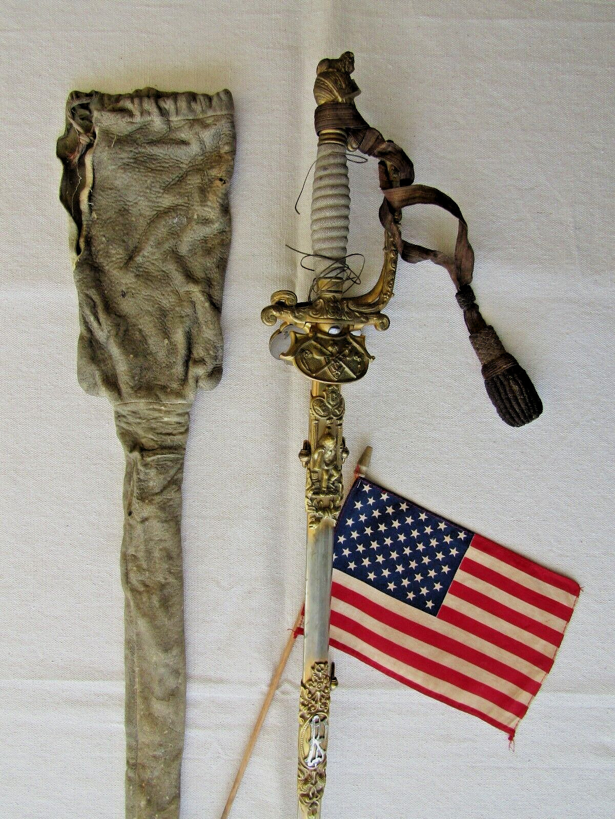 Knights of Pythias 1800's Sword with Folding Guard and scabbard. Knights of Pythias 1800's Sword with Folding Guard and scabbard.
