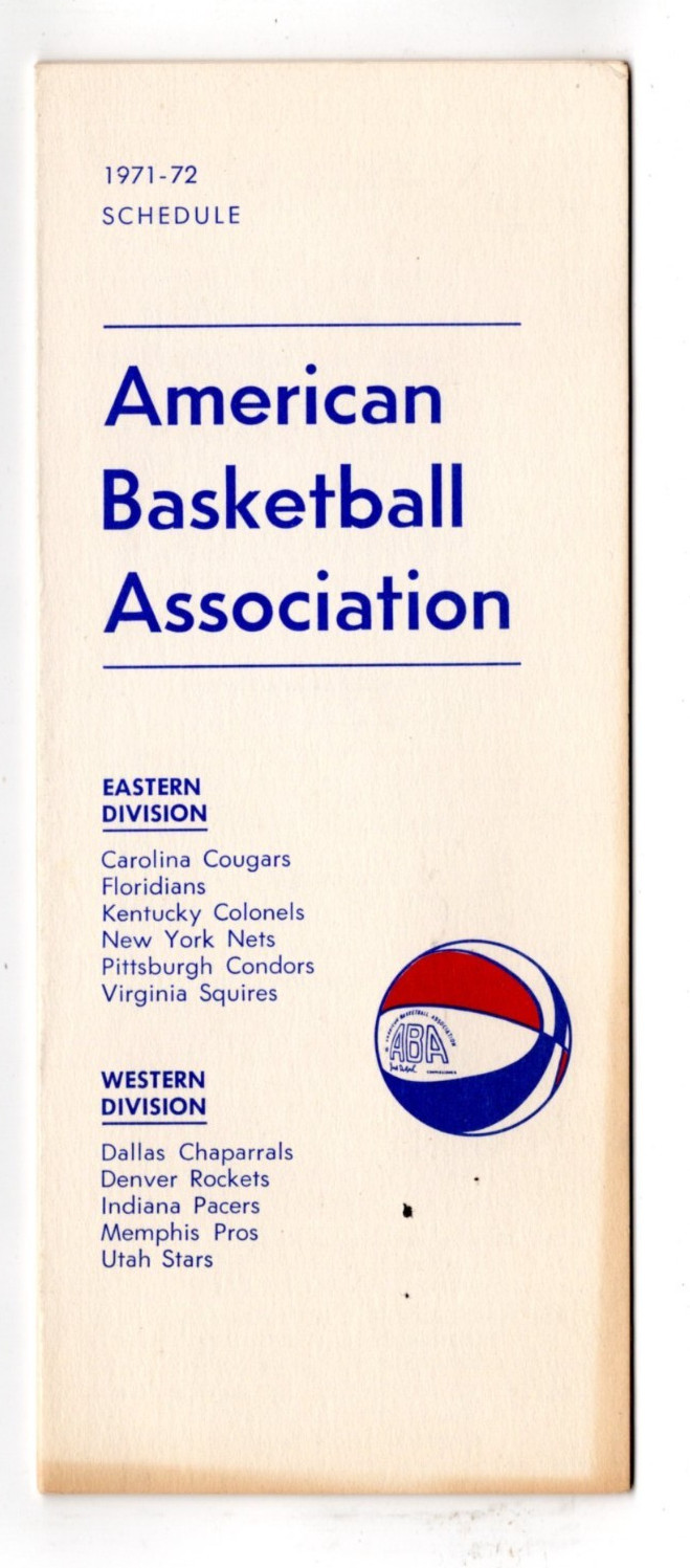 1971-72  ABA American Basketball Association Season Schedule