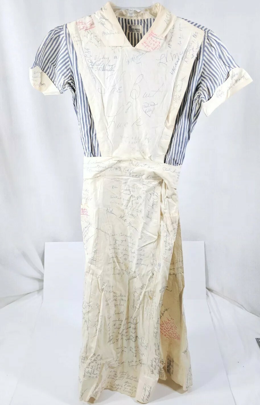 Vtg 1945 Marvin Neitzel Sanforized Nurse Uniform Signed retirement Gift
