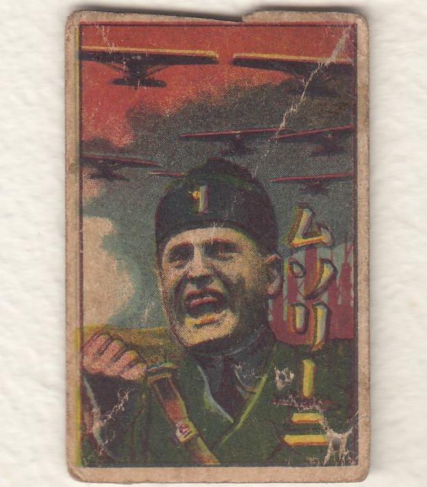 Benito Mussolini Map of Ethiopia Japan Menko card 1930s aa