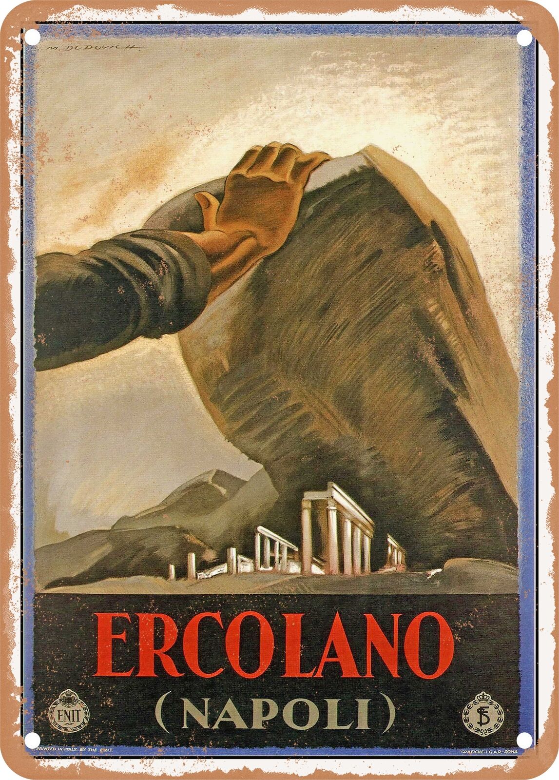 METAL SIGN - 1928 Herculaneum Naples Vintage Ad