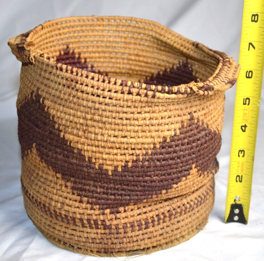 LG VINTAGE ANTIQUE POMO INDIAN  BASKET  NORTHERN CALIFORNIA