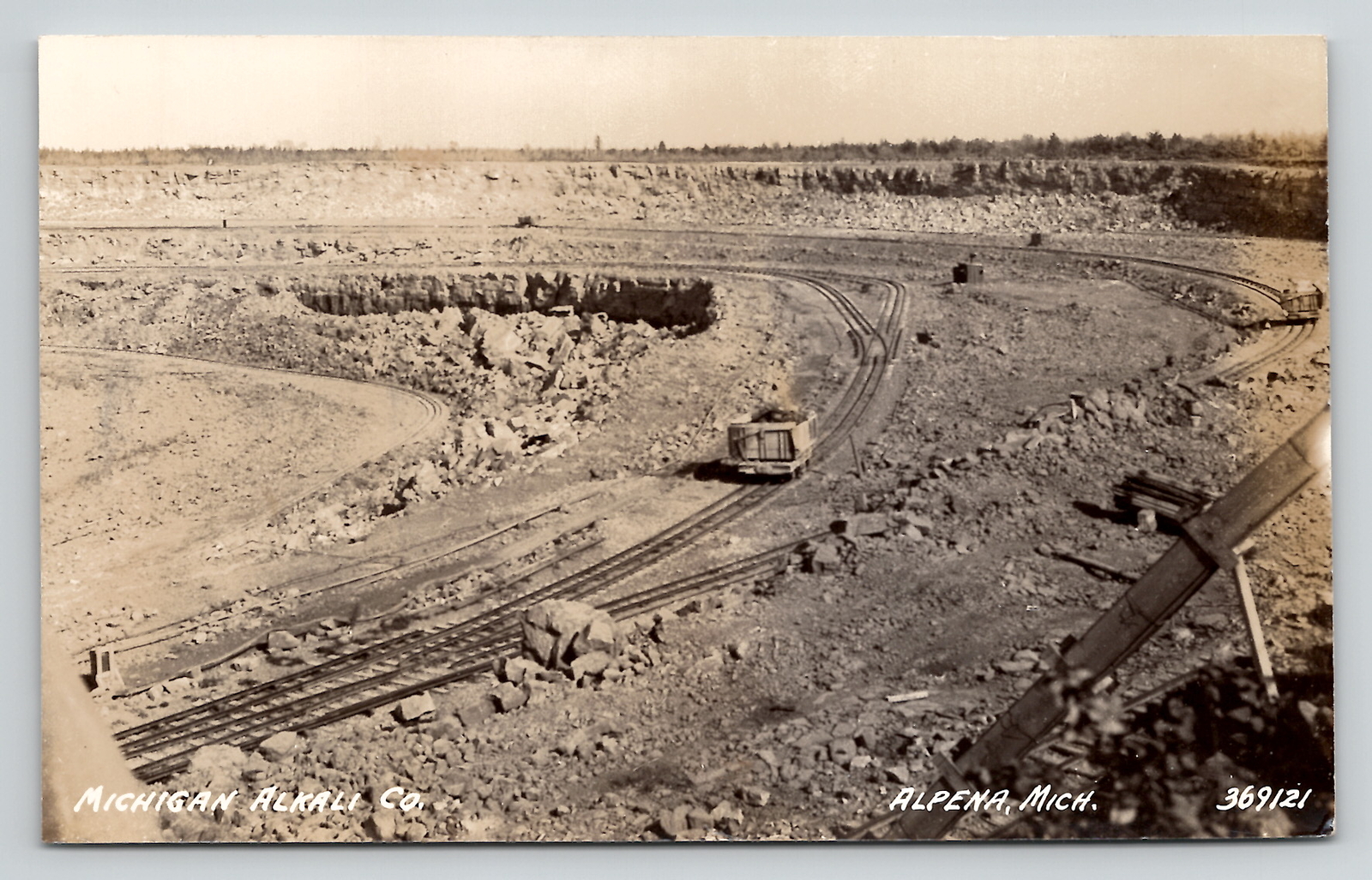 Postcard Michigan Alkali Company Real Photo of Quarry Alpena Unposted c1930-1950