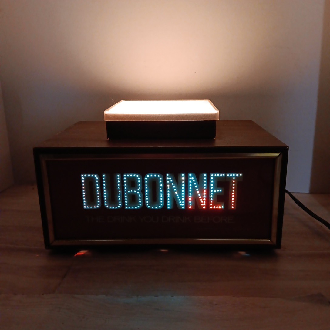 VTG Dubonnet  1950s Countertop Advertising Lighted Sign  Bottle Holder
