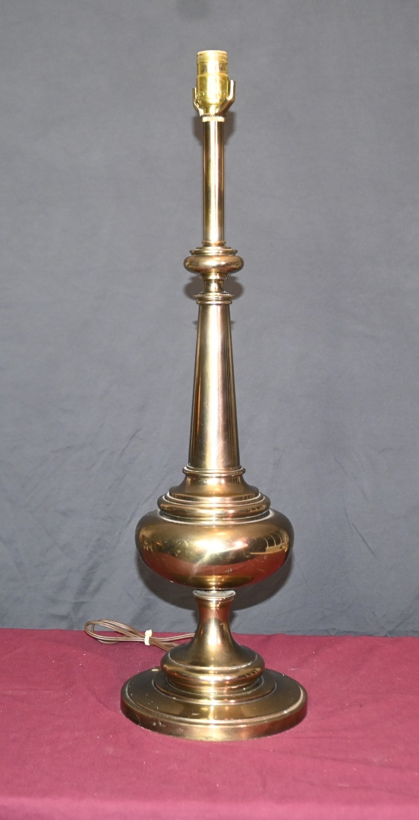 Vintage Stiffel Solid Brass Table Lamp Hollywood Regency Style 27