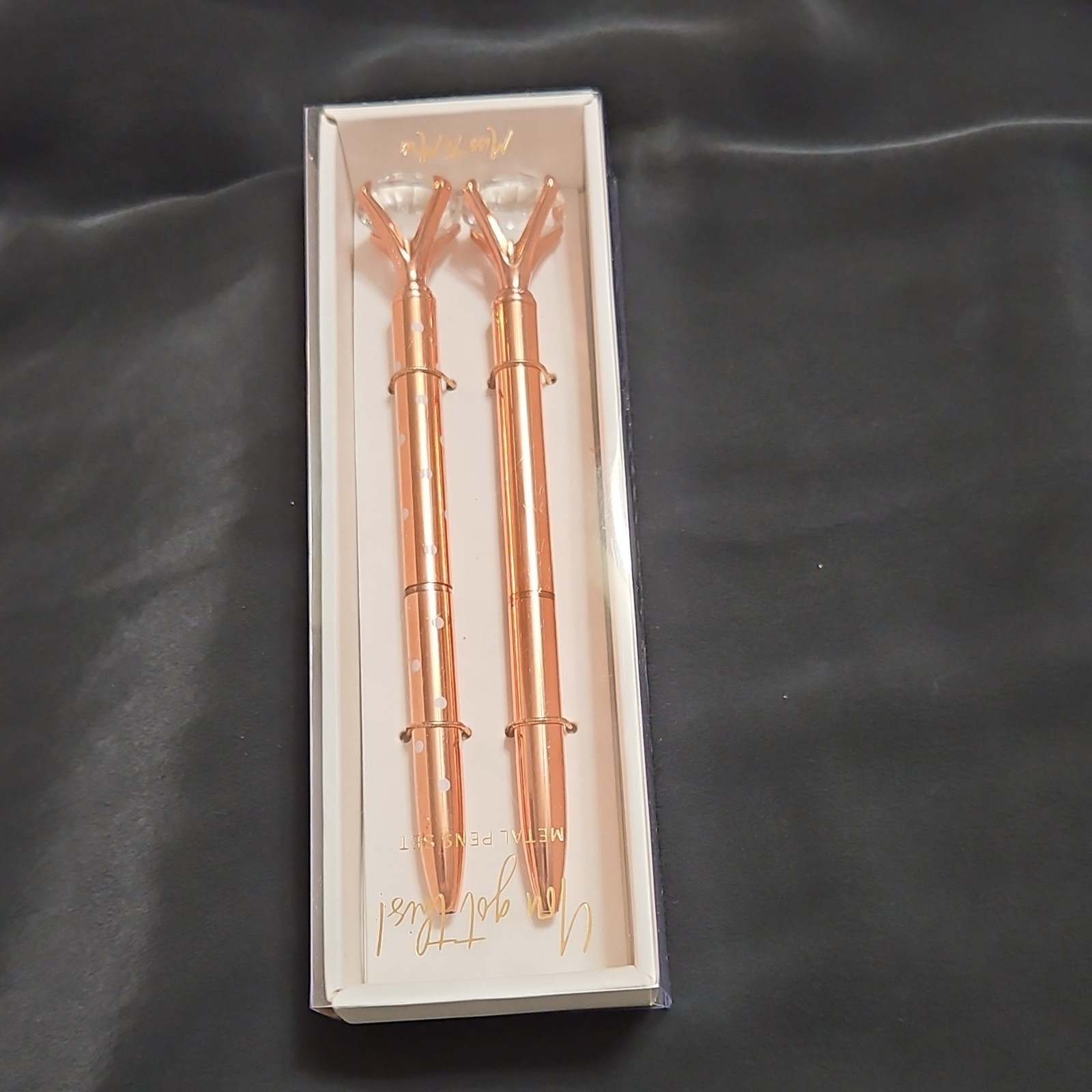 Miss To Mrs Metal Pen Set, You Got This Diamond Top and Crystal Tops, 2-Pack