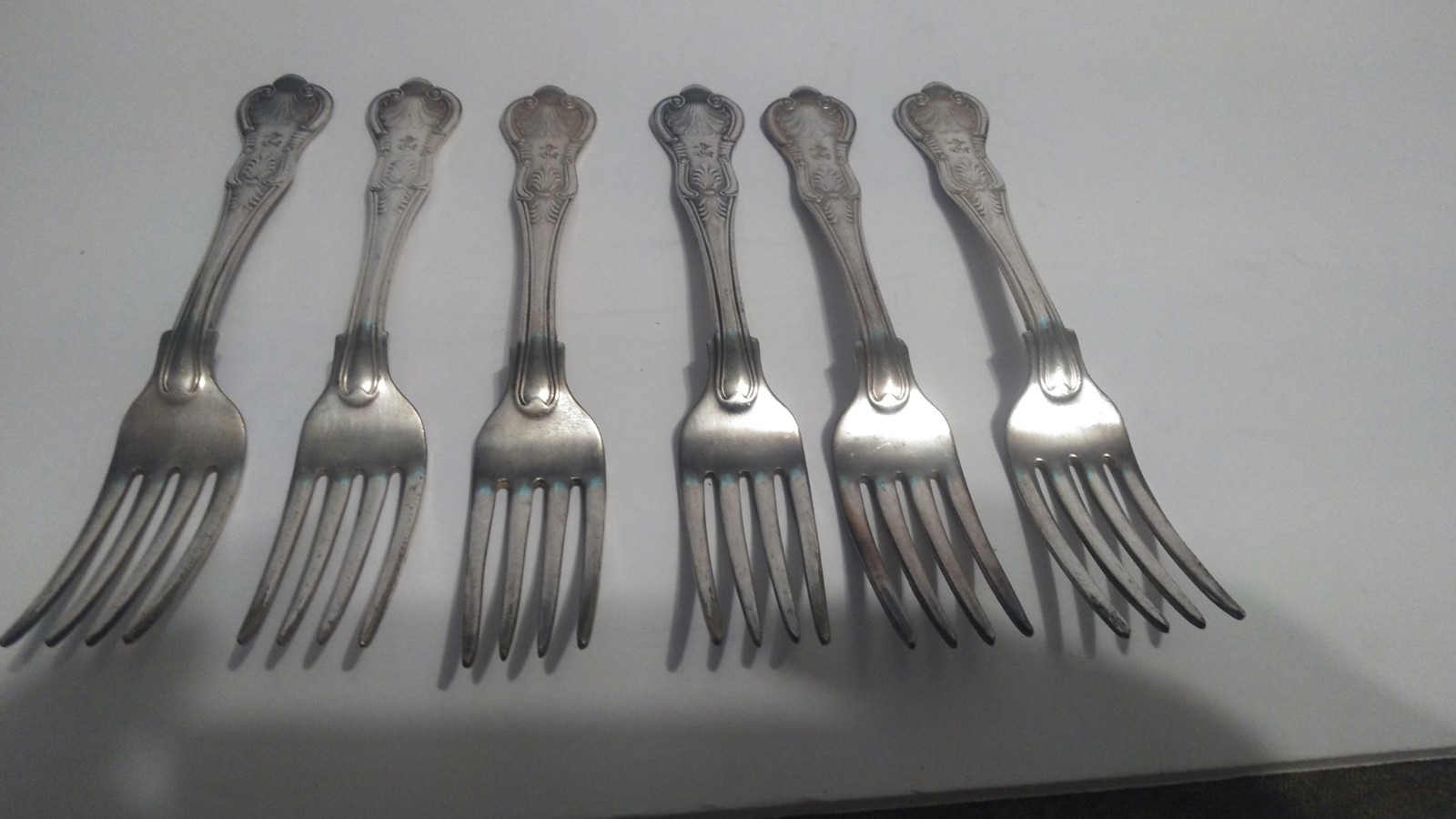 6 Vintage US Navy Kings Pattern Reed & Braton Silver Plate Dinner Forks USN 6 Vintage US Navy Kings Pattern Reed & Braton Silver Plate Dinner Forks USN