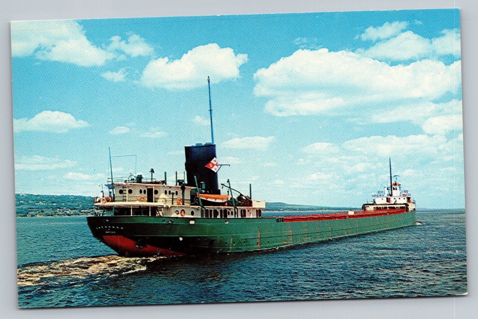 Shenango Leaving Duluth-Superior Harbor Michigan 60s Vintage Postcard