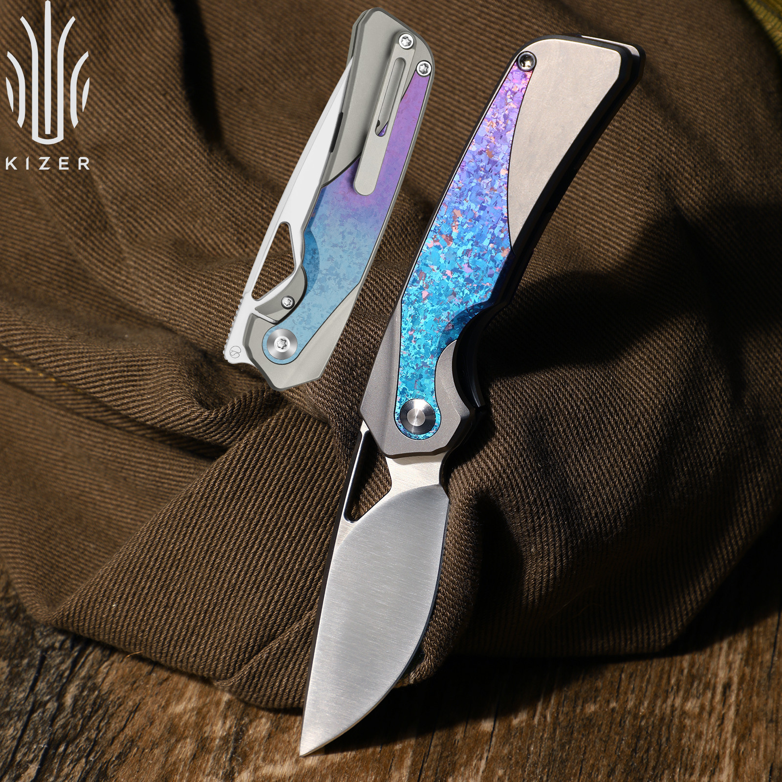 Kizer Topsail EDC Folding Pocket Knife S45VN Blade Titanium Handle Ki3735A1