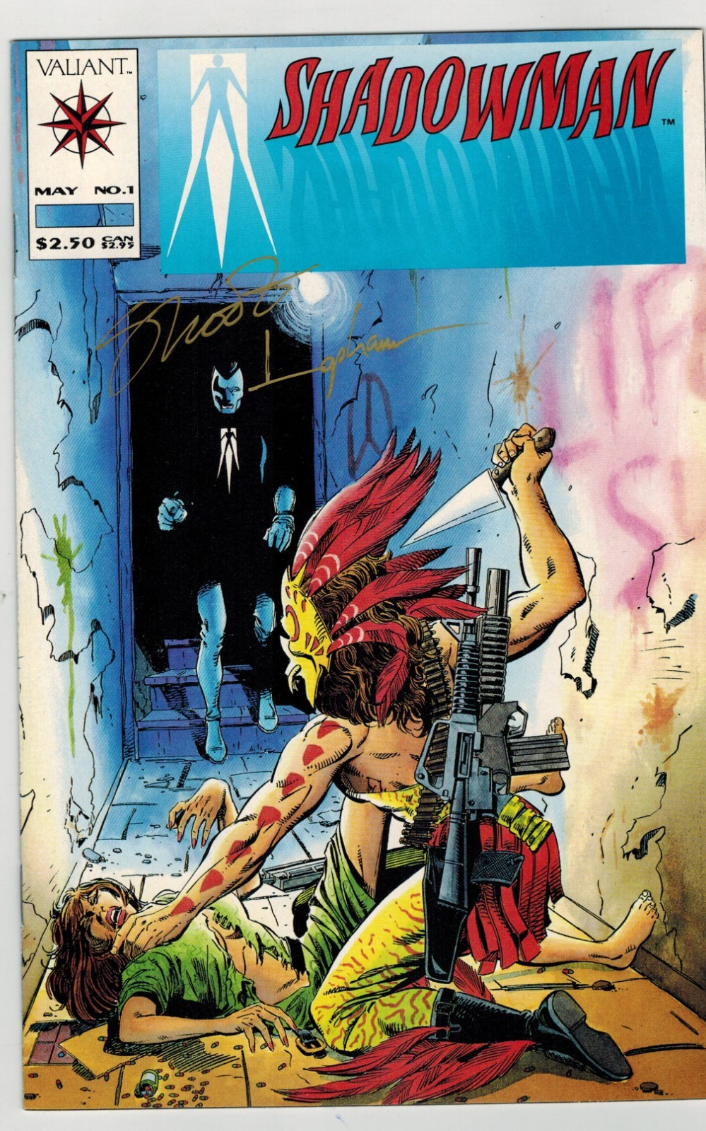 SHADOWMAN 1 1993 1st App DOCTOR MIRAGE SIGNED x 2 Lapham, Shooter VF+