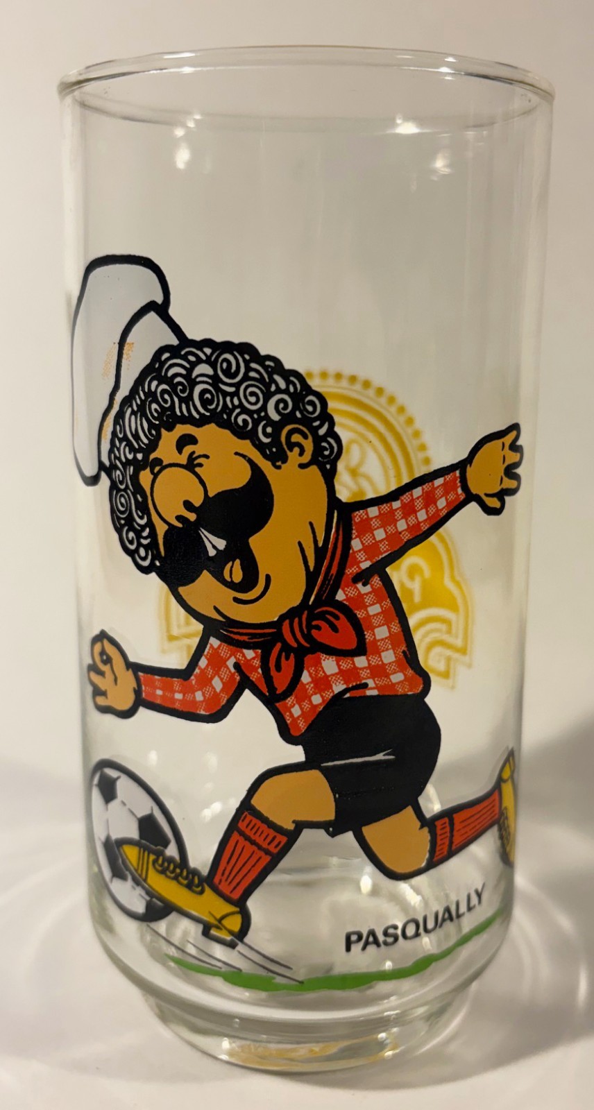 Vintage 1980s Chuck E Cheese's Pizza Time Theatre Pasqually Glass RARE Excellent