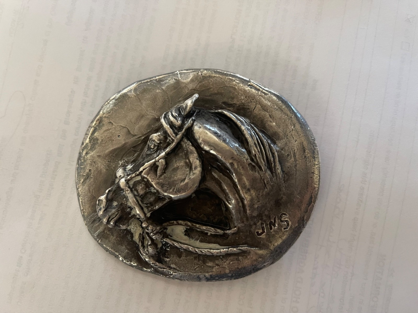 Jack Swanson #19/500 8.2 troy oz Sterling Silver Horse Head Buckle lost wax cast Jack Swanson #19/500 8.2 troy oz Sterling Silver Horse Head Buckle lost wax cast