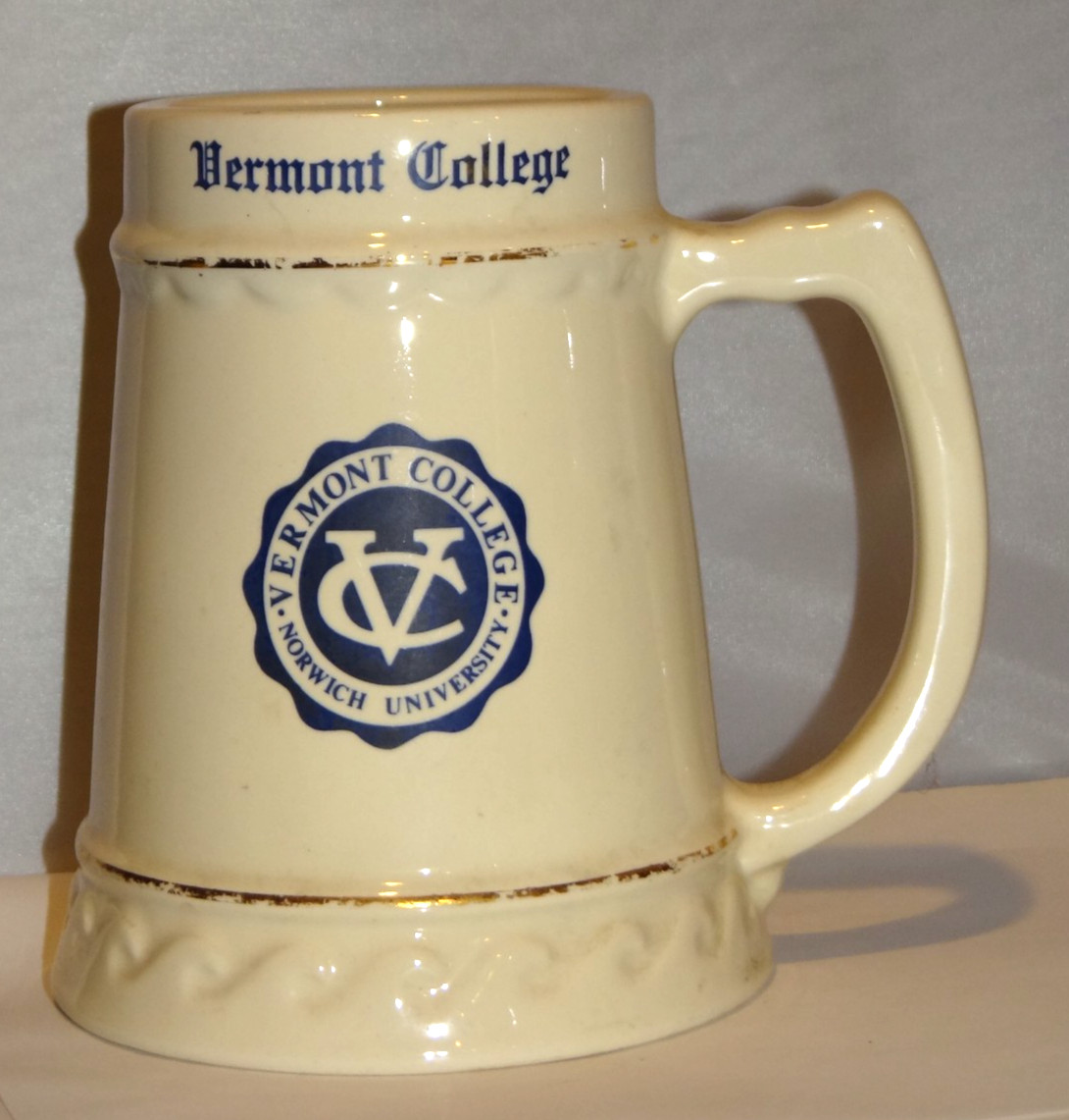 VERMONT COLLEGE NORWICH UNIVERSITY Mug Stein W.C. Bunting Co., Ohio Ceramic VERMONT COLLEGE NORWICH UNIVERSITY Mug Stein W.C. Bunting Co., Ohio Ceramic