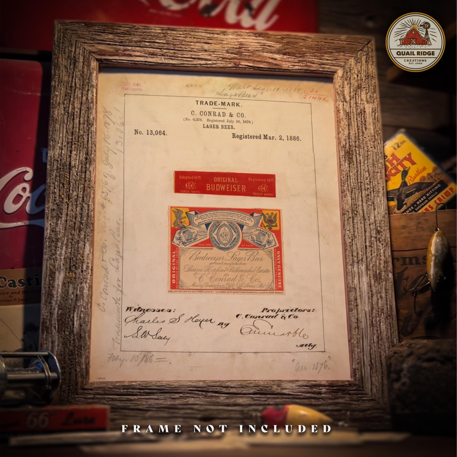 Vintage Budweiser Lager Beer Trademark Label Art Print Breweriana Collector Gift