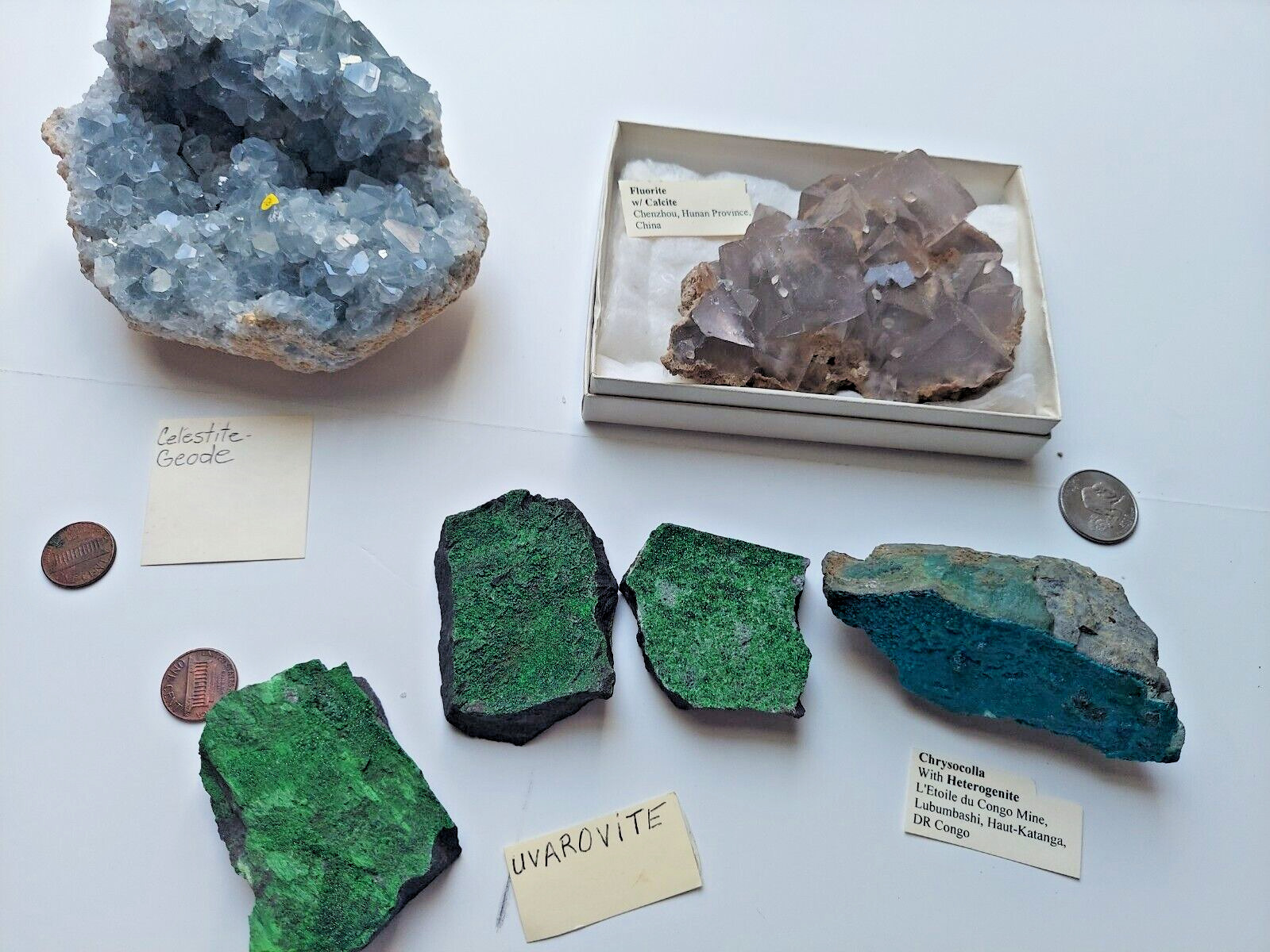 Six Rare Large Minerals Garnet, Crystals Lot