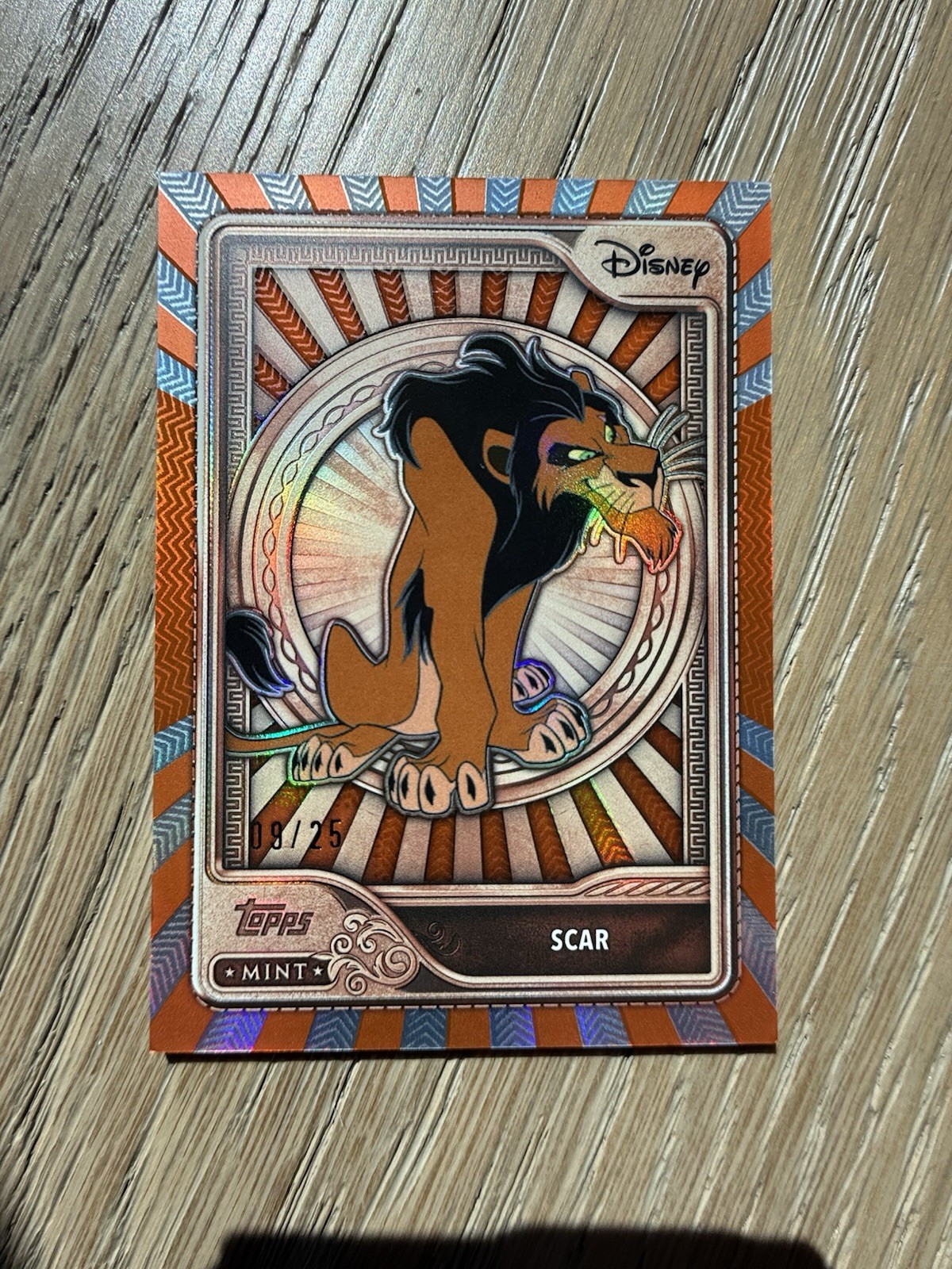 2026 Topps Mint Disney Scar #42 Orange Foil /25 09/25 The Lion King SSP 2026 Topps Mint Disney Scar #42 Orange Foil /25 09/25 The Lion King SSP